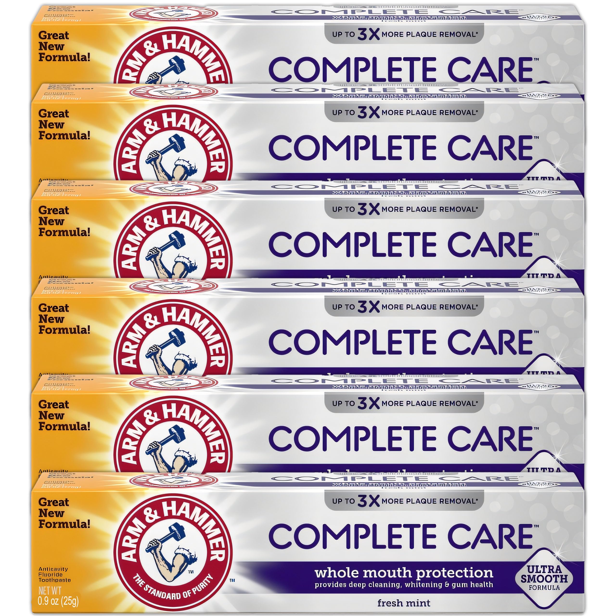 Front view of ARM & HAMMER Complete Care Toothpaste 6 pack