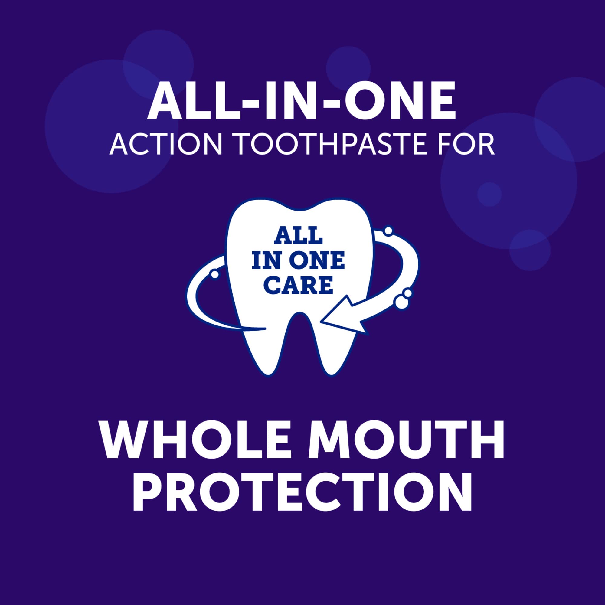 Fluoride protects against cavities badge on packaging