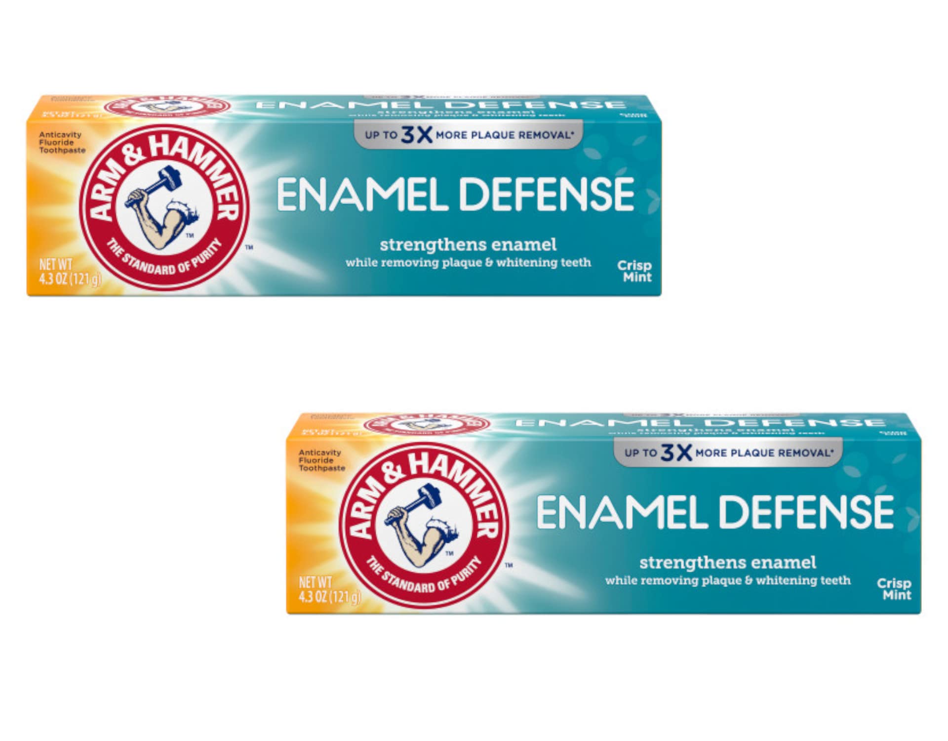 ARM & HAMMER Enamel Defense Toothpaste Fresh Mint 4.3 oz pack of 2 – front view