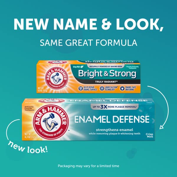 Two tubes with ARM & HAMMER Enamel Defense toothpaste – 4.3 oz each