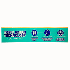 Close-up of ARM & HAMMER Enamel Defense Toothpaste tube with Crisp Mint flavor