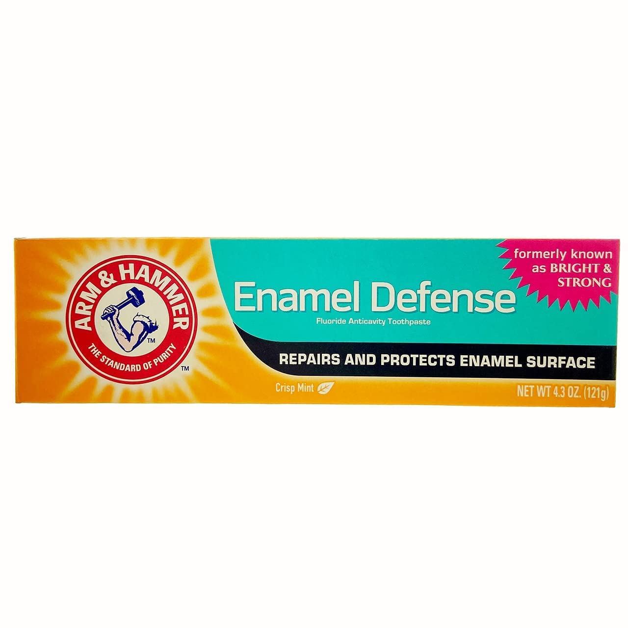 Product shot of ARM & HAMMER Enamel Defense Toothpaste Crisp Mint 4.3 oz Pack of 4