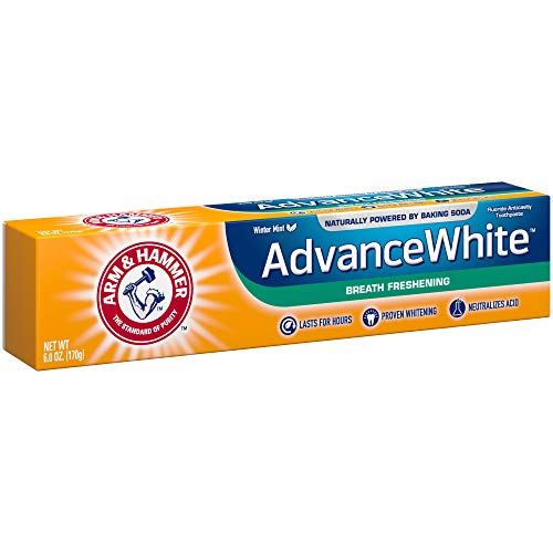 Toothpaste with fluoride enamel protection and whitening properties.