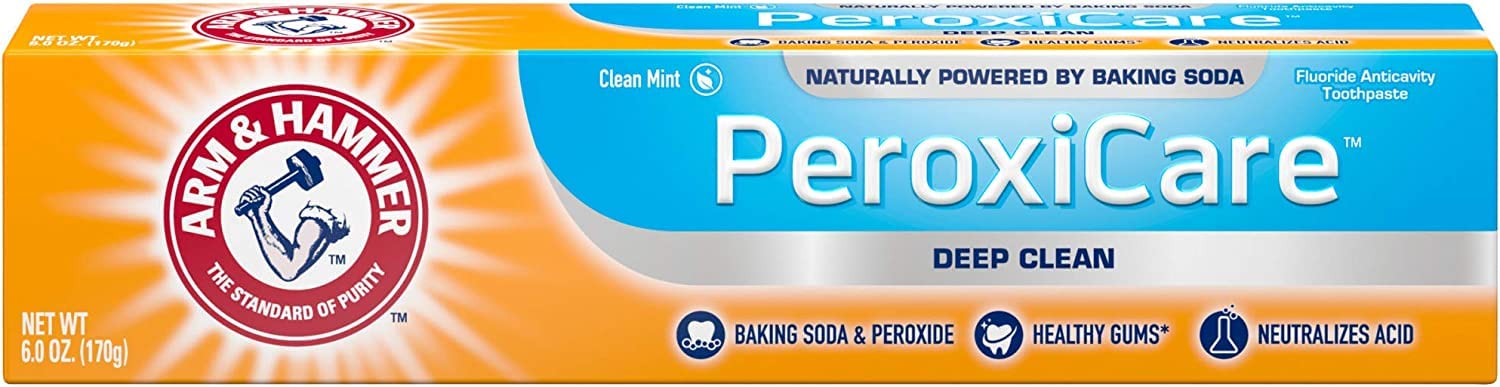 Pack of three 6 oz tubes of Arm & Hammer PeroxiCare Deep Clean Toothpaste