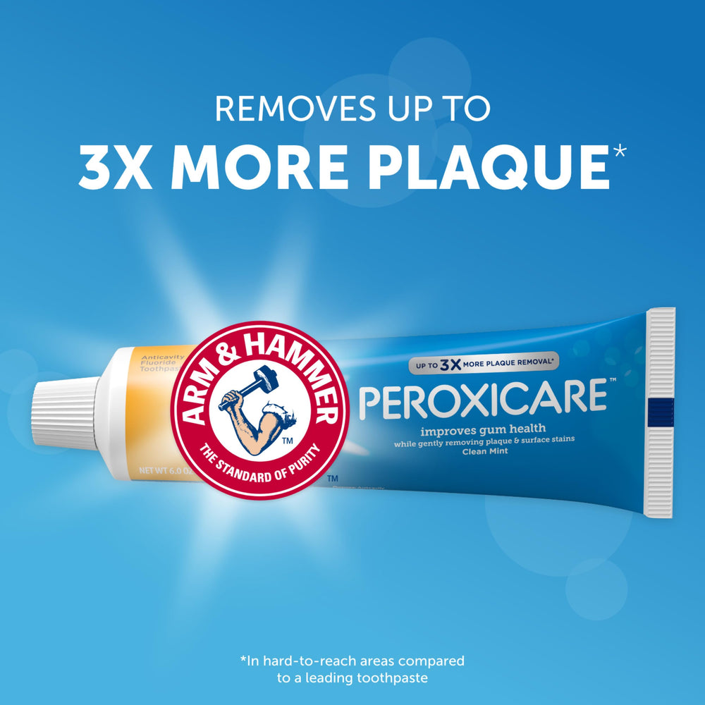 Illustration of baking soda power in Peroxicare toothpaste