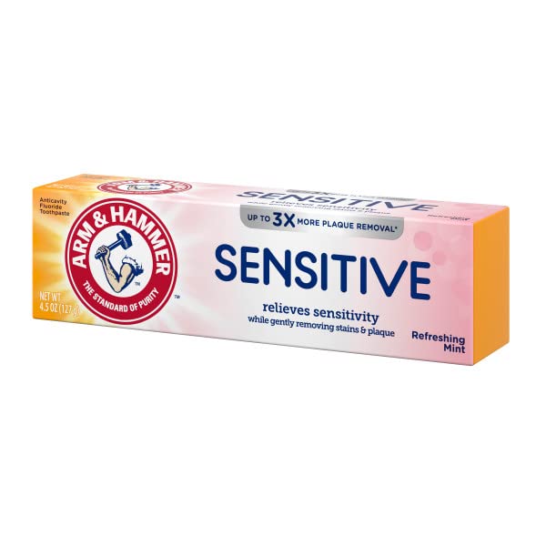 Arm & Hammer Sensitive Teeth & Gums Toothpaste Mint flavor 3-pack - back view