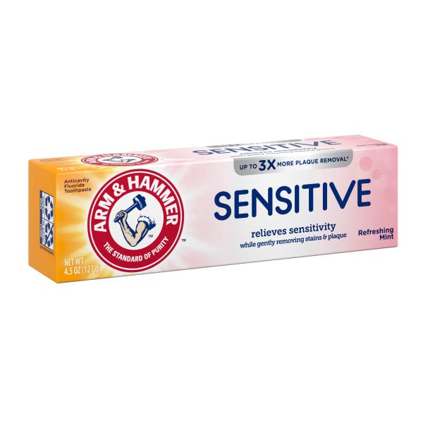 Arm & Hammer Sensitive Toothpaste Mint flavor 3-pack - side view