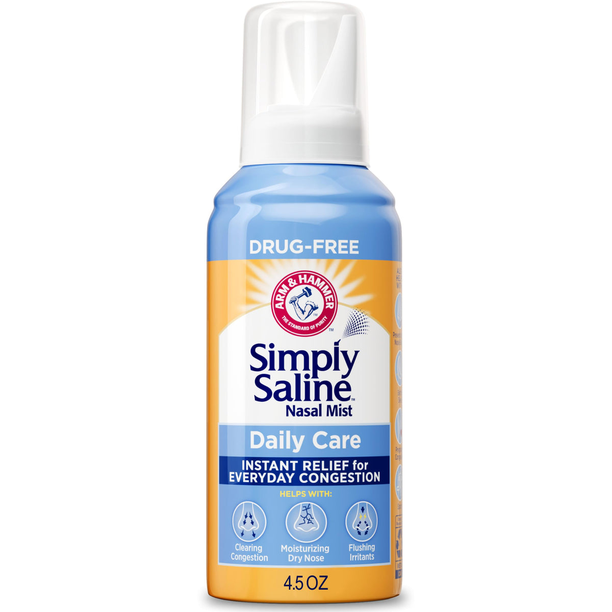 ARM & HAMMER Simply Saline bottle for daily congestion relief and nasal moisture