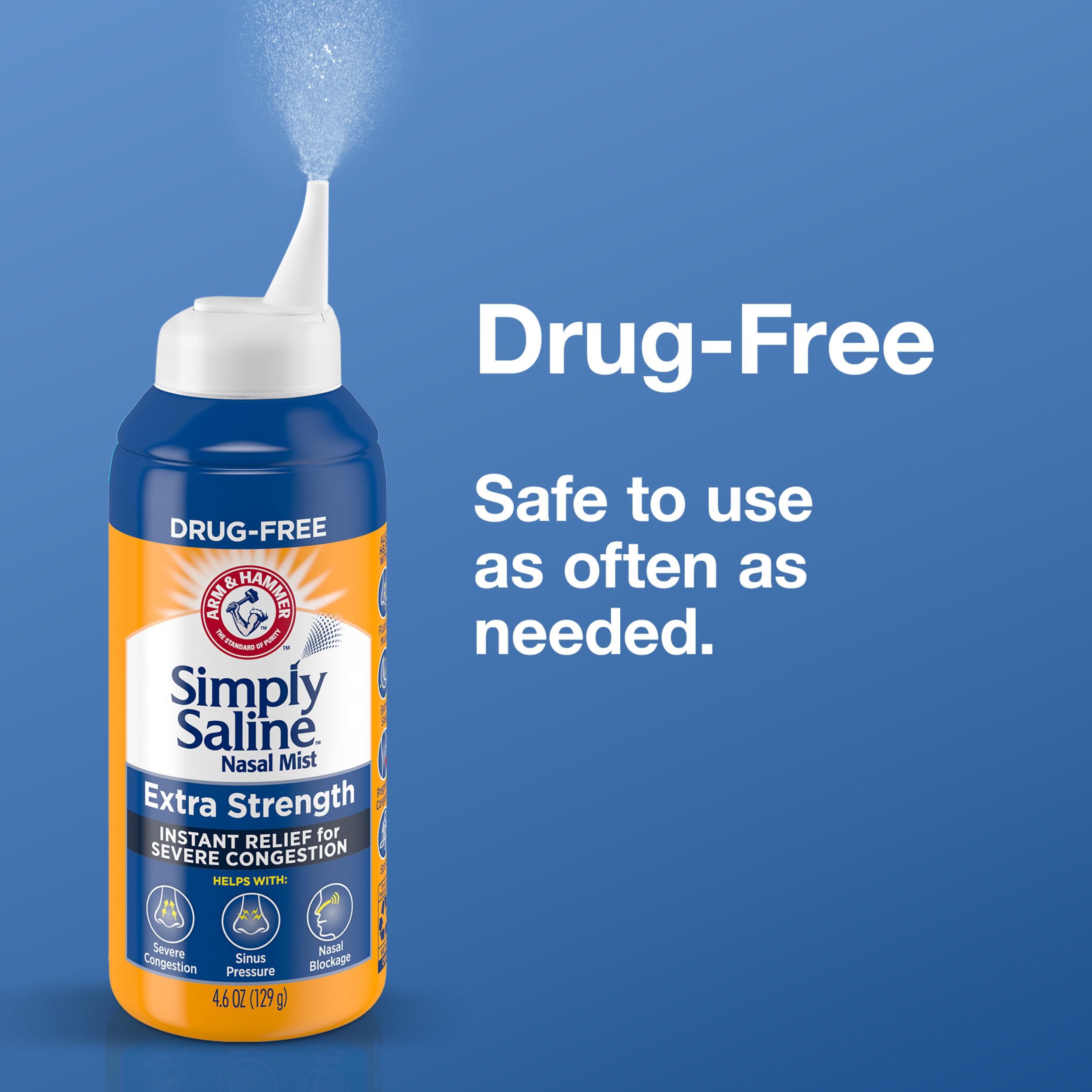 Arm & Hammer Simply Saline FSA/HSA eligible label signals flexible payment options.