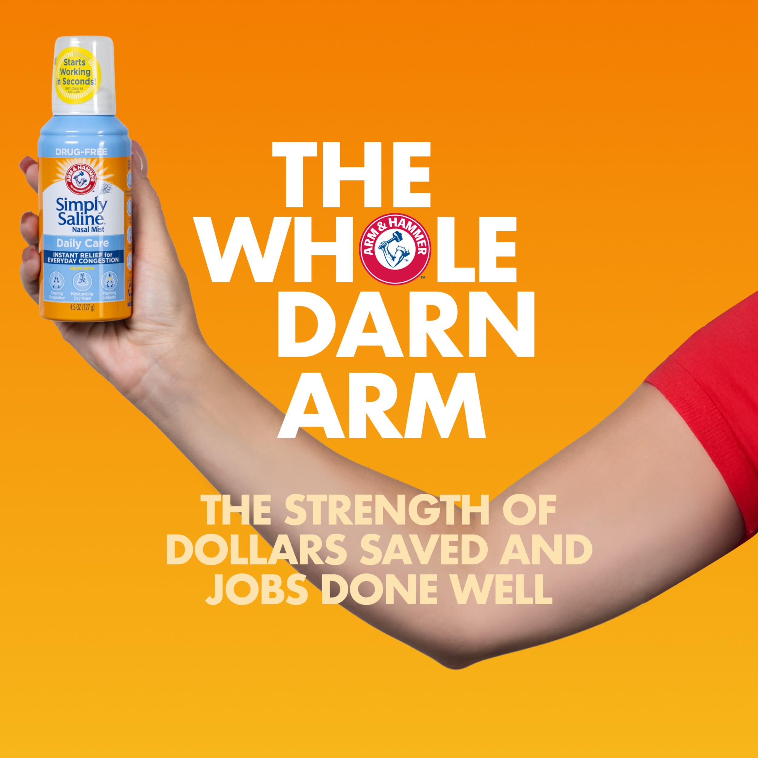 ARM & HAMMER Simply Saline isotonic formula providing soothing relief