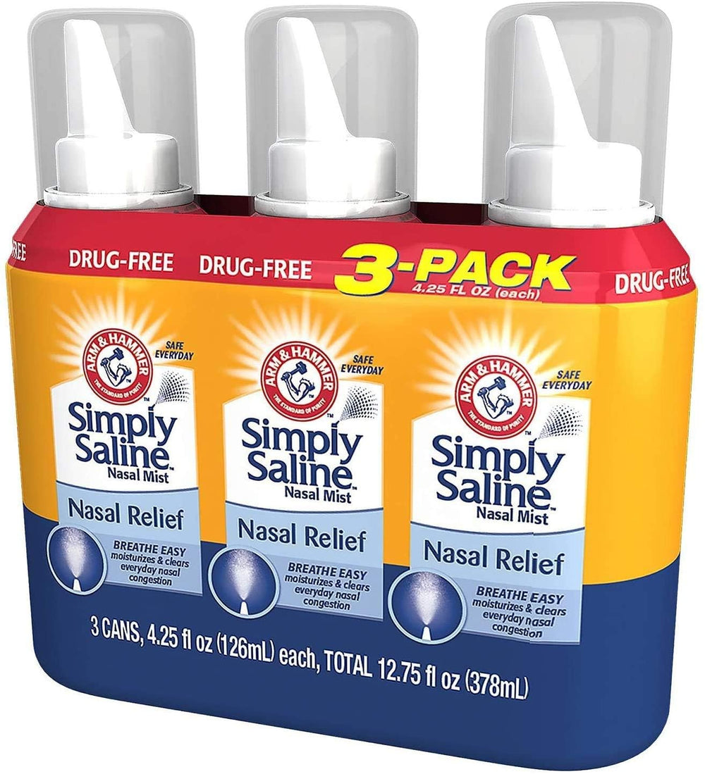Arm & Hammer Simply Saline Mist nozzle demonstrates adaptable spray for easy use.