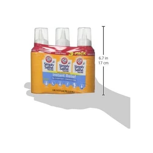 Arm & Hammer Simply Saline Pack-of-3 shows portable congestion relief anywhere.