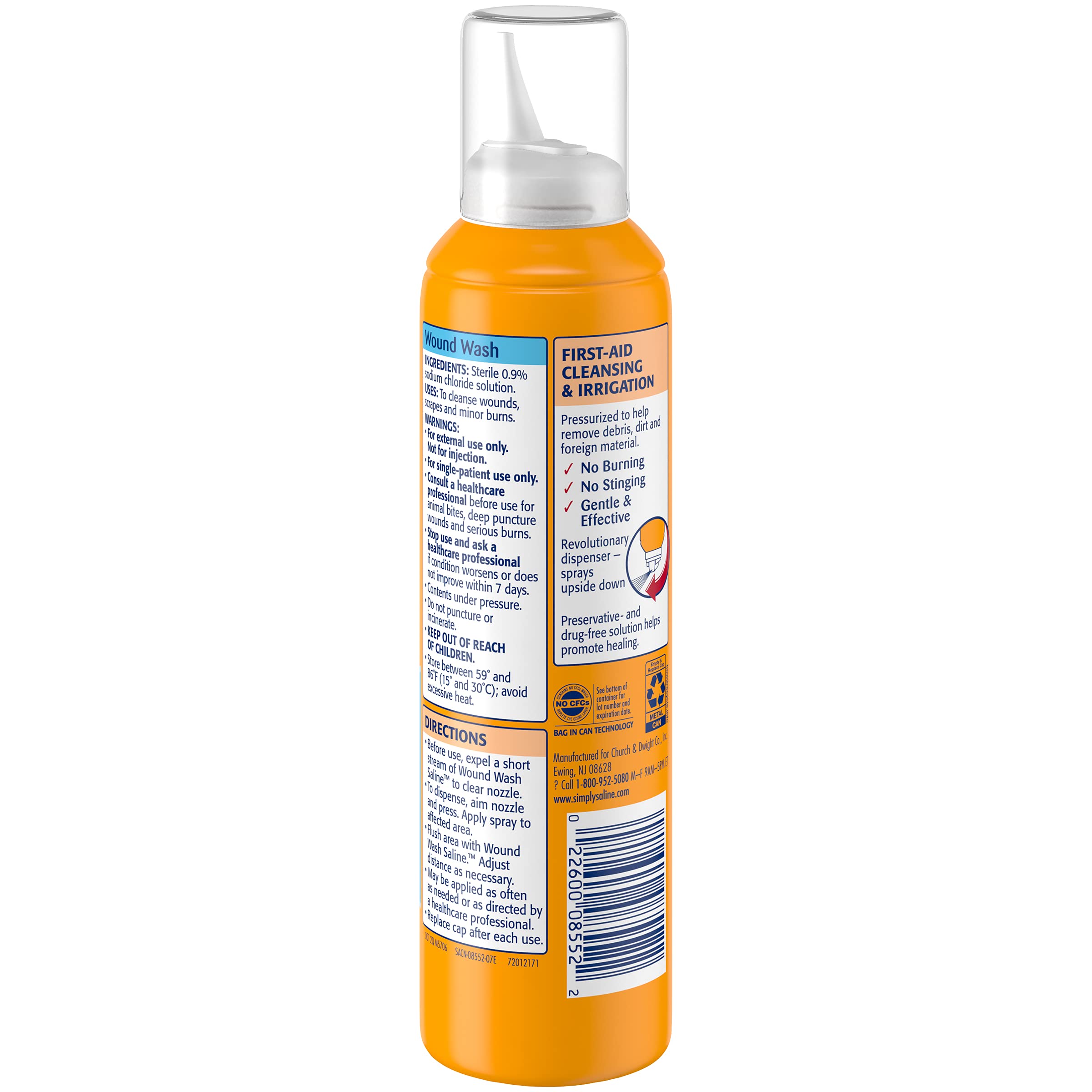 Arm & Hammer Simply Saline wound wash 3-pack packaging ready for family first-aid.