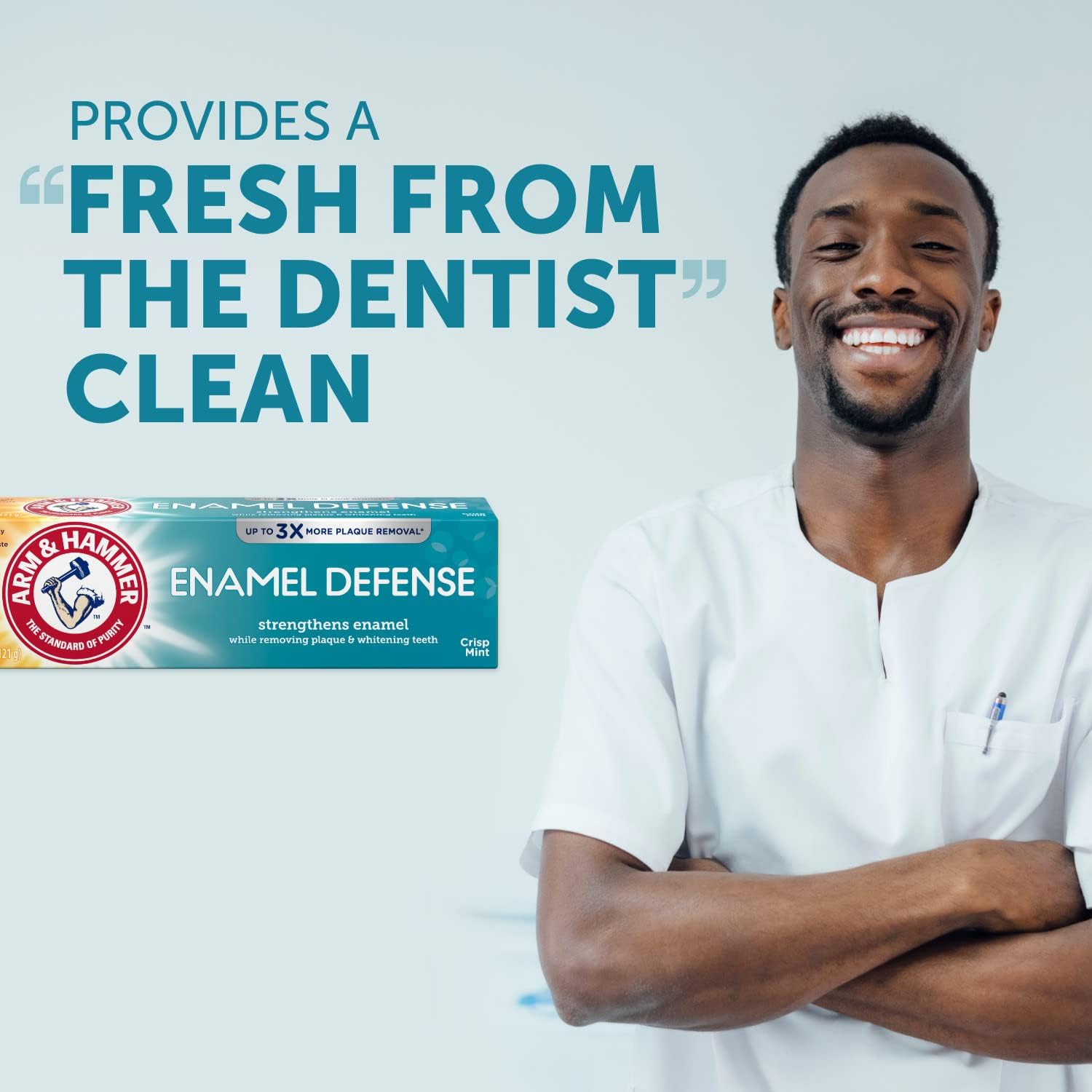 Informational infographic about enamel protection and whitening benefits