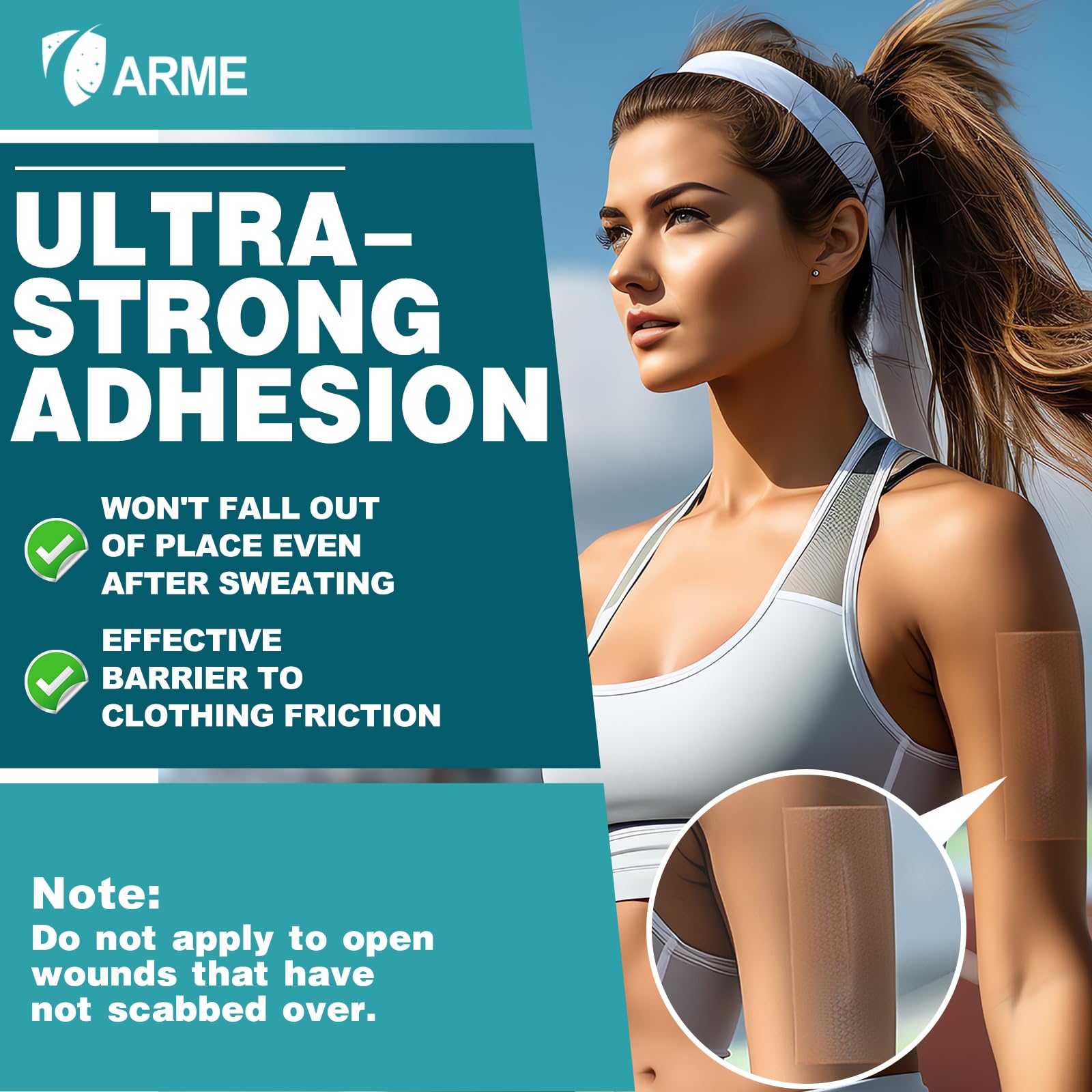 Arme silicone scar tape supporting keloid and surgical scar care in discreet strips.