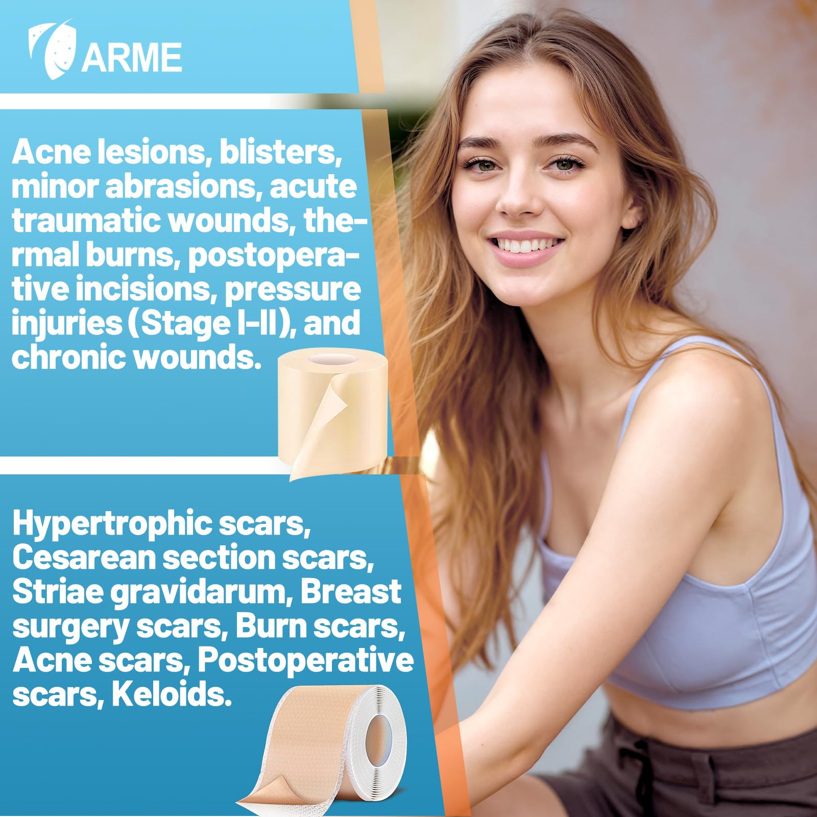 Arme shower-safe wound care use demonstrates water-safe change