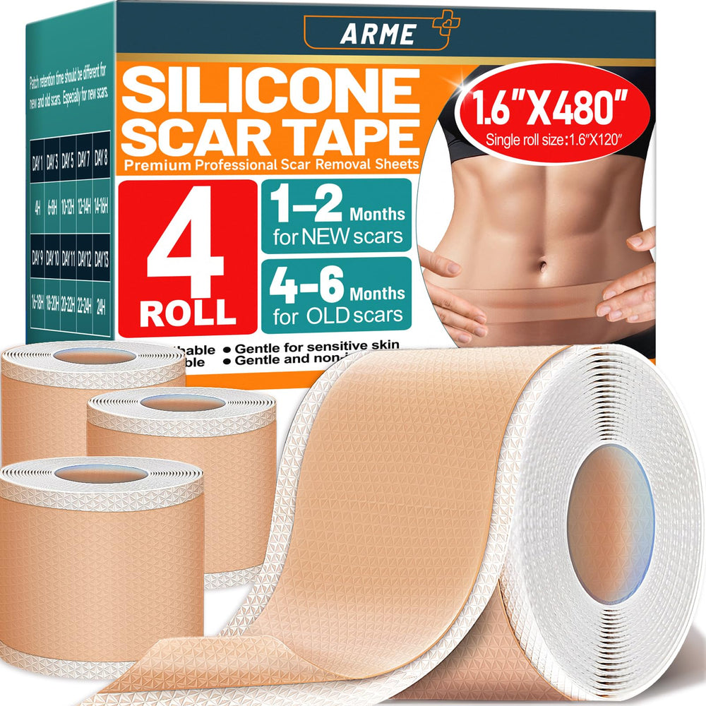 Arme silicone scar tape four-roll pack for extended scar care