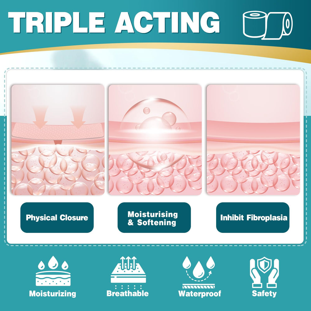 Arme silicone scar tape on face area allows precise trimming for delicate scars