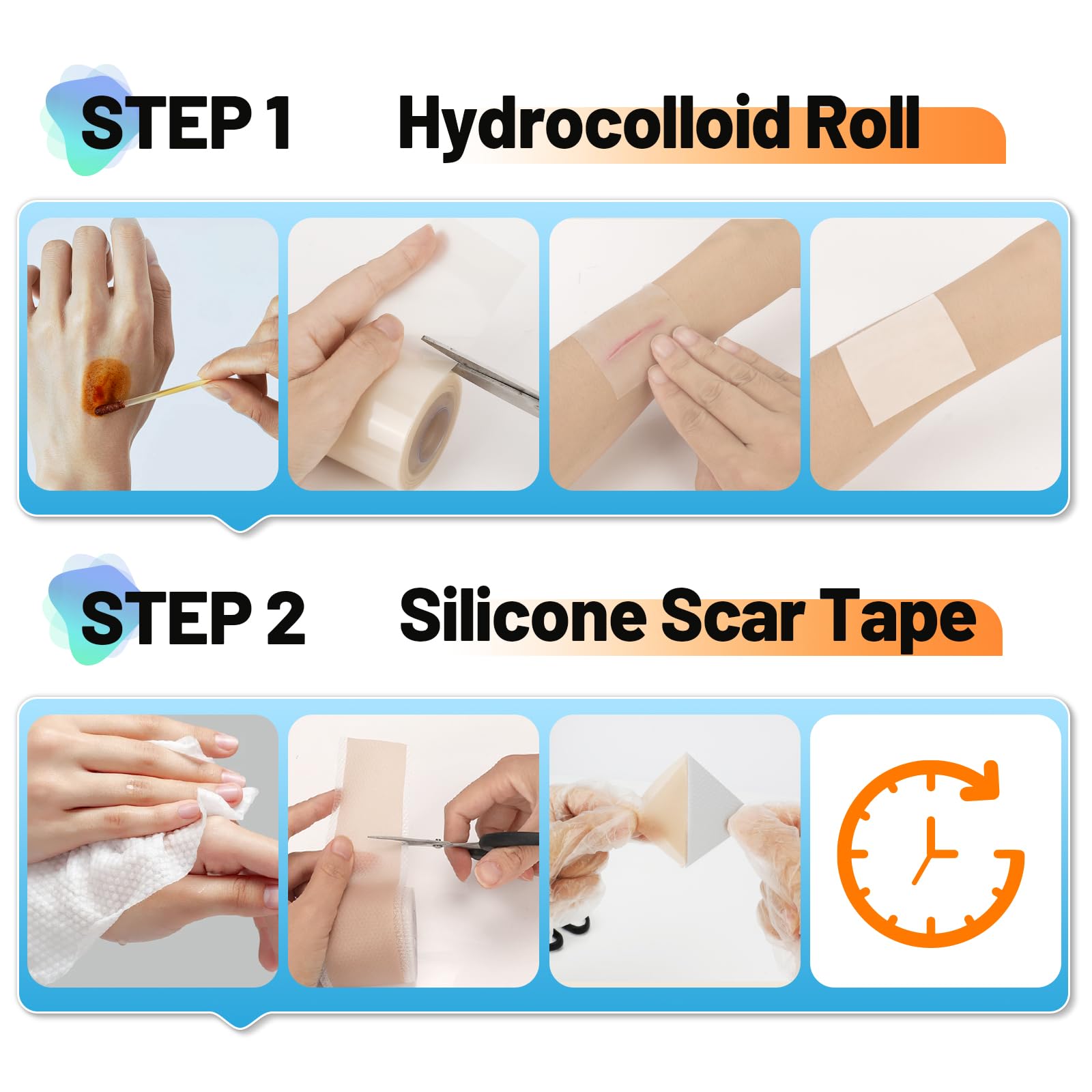 Arme silicone scar tape skin-tone coverage aids cosmetic scar smoothing