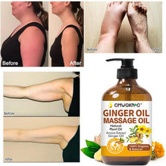 Arnica extract, grapeseed oil and vitamin E in ginger oil