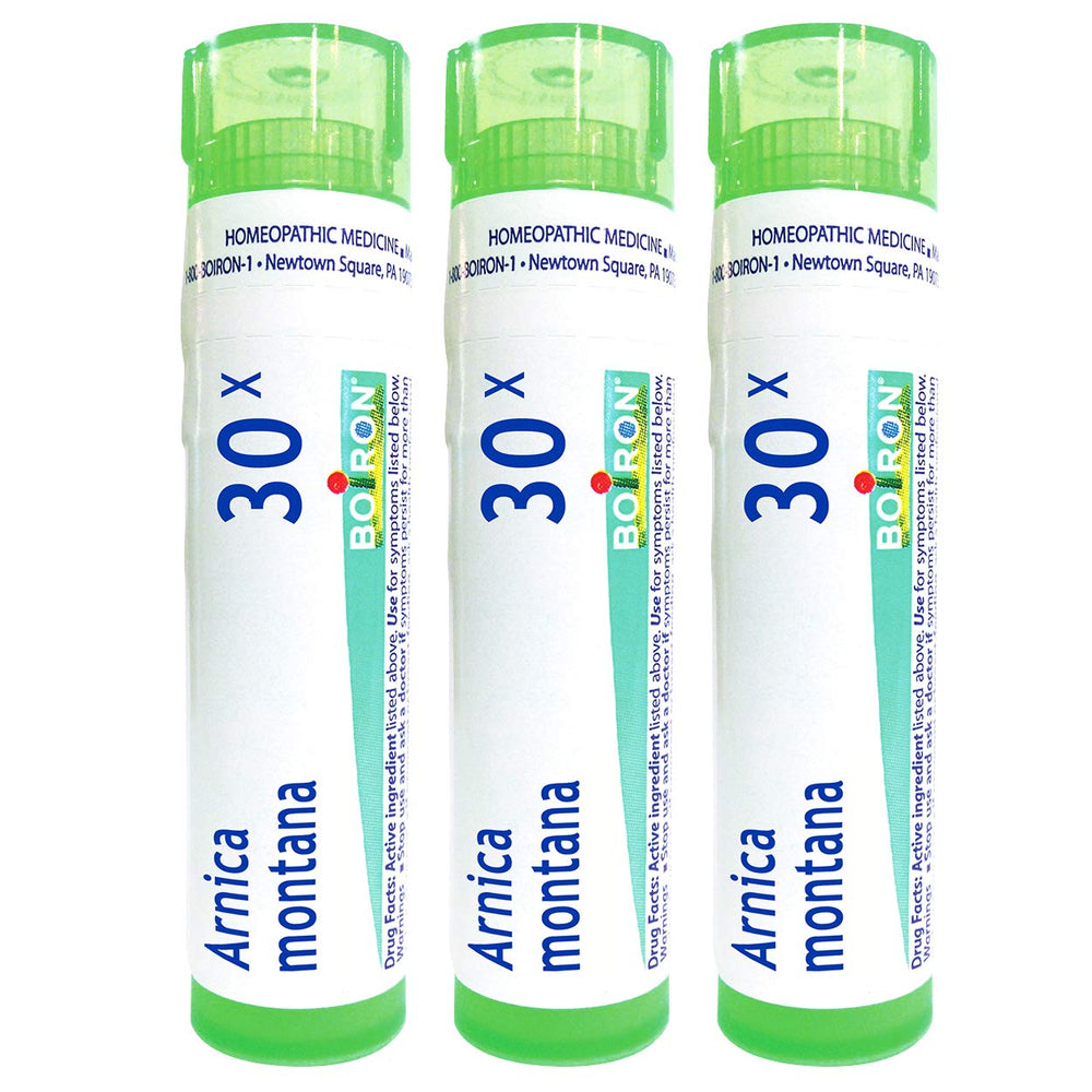 Boiron Arnica Montana 30X homeopathic medicine tubes, pack of 3 with 240 pellets