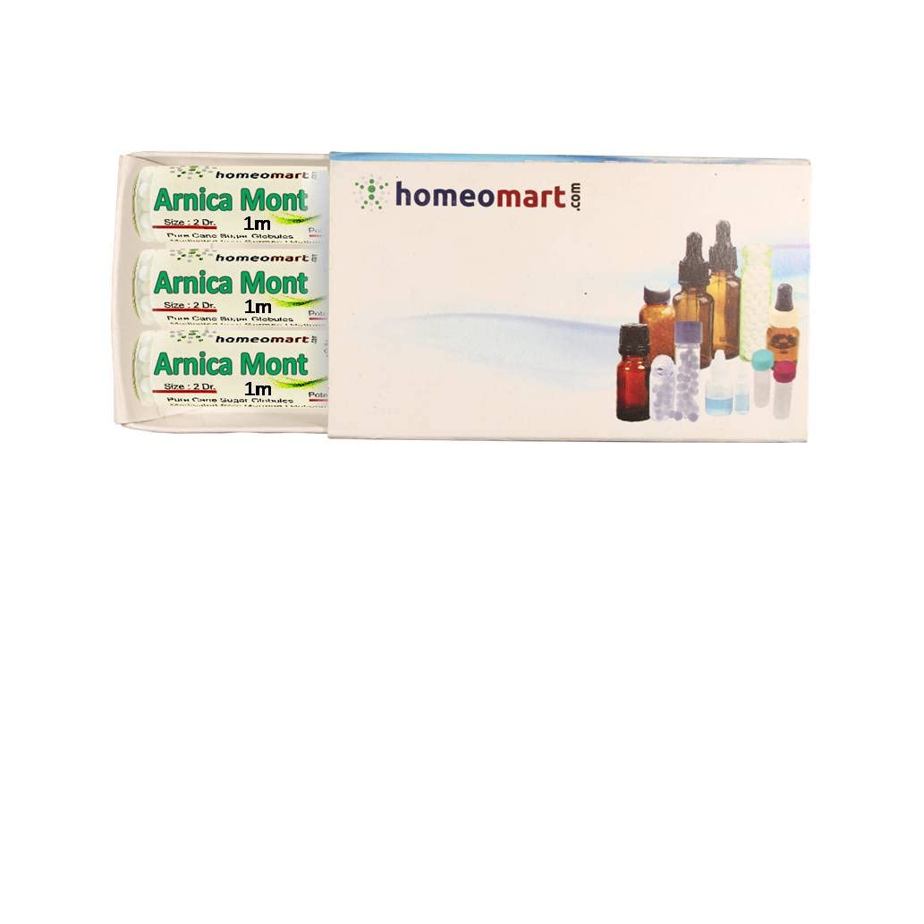 Arnica Montana homeopathy pellets in 1M potency in vial