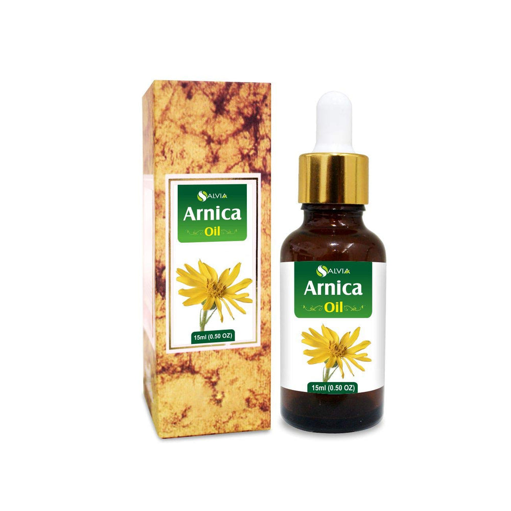 15 ml Arnica Montana therapeutic essential oil in Salvia amber bottle