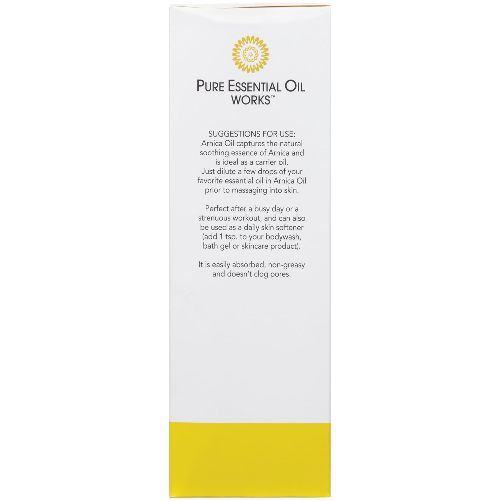Arnica Oil absorbed into skin with a non-greasy finish