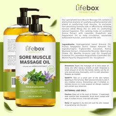 8 oz bottle of Arnica Sore Muscle Massage Oil
