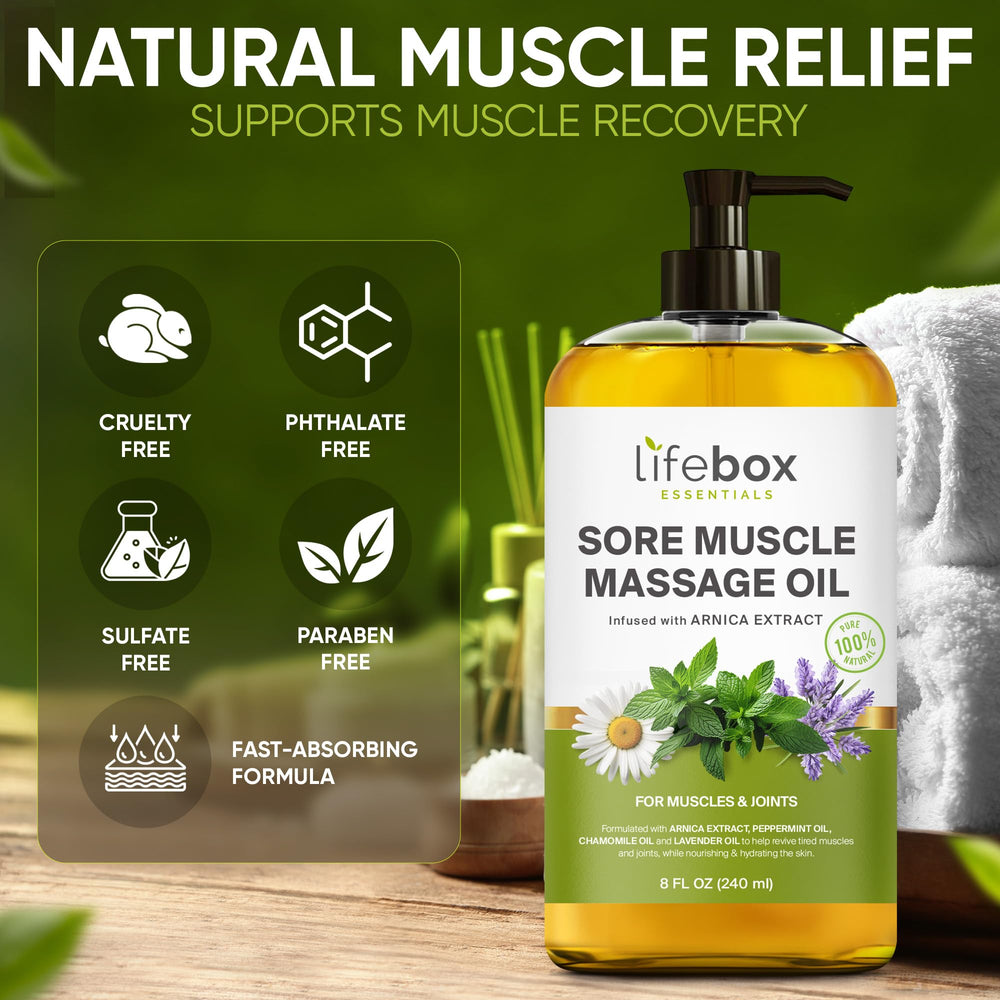 Non-greasy, fast-absorbing massage oil on skin