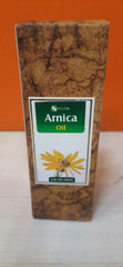 Natural Arnica Montana essential oil in premium amber packaging
