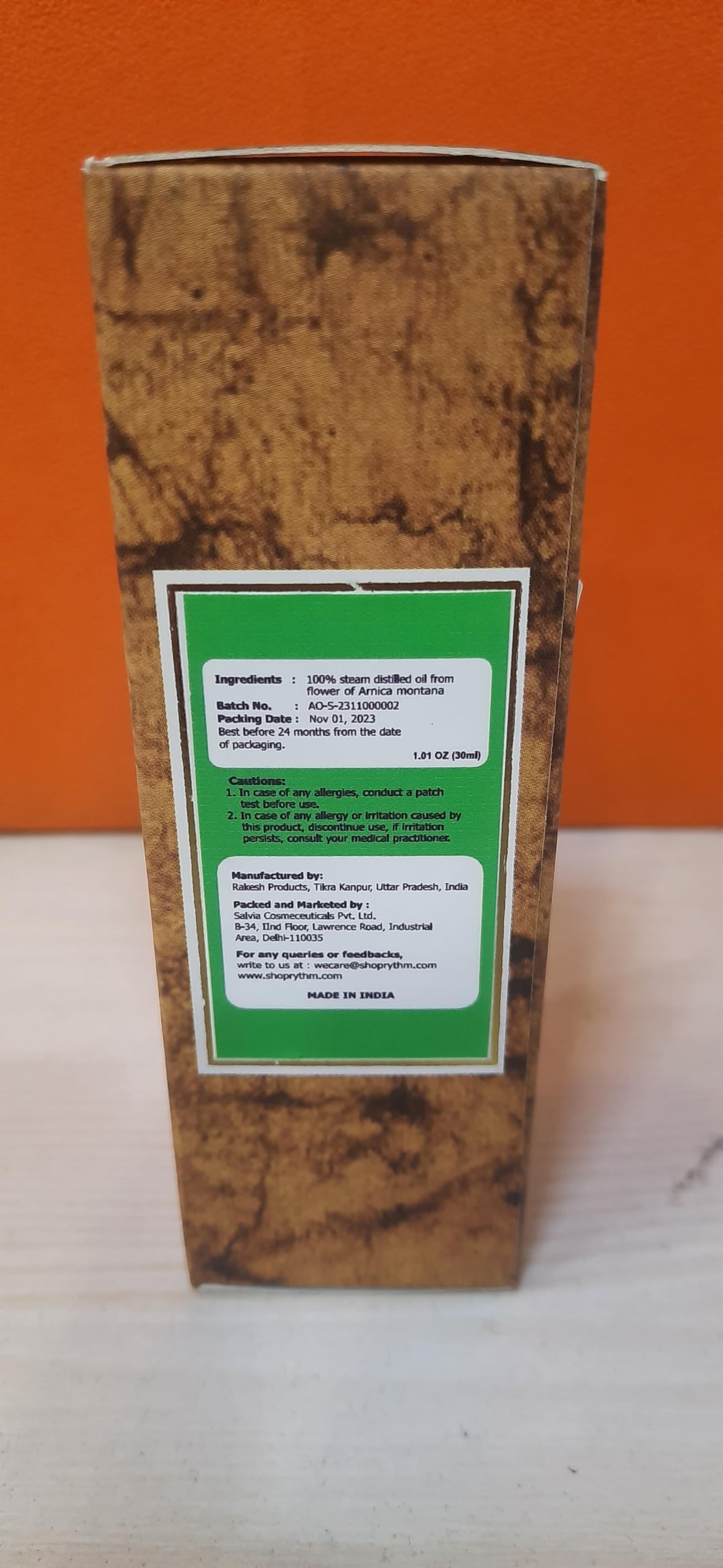 Aromatherapy oil blending with Arnica Montana