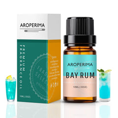 AROPERIMA Bay Rum Fragrance Oil 10ml amber bottle close-up