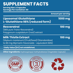 120 vegan capsules bottle for skin health, immune support, and liver support