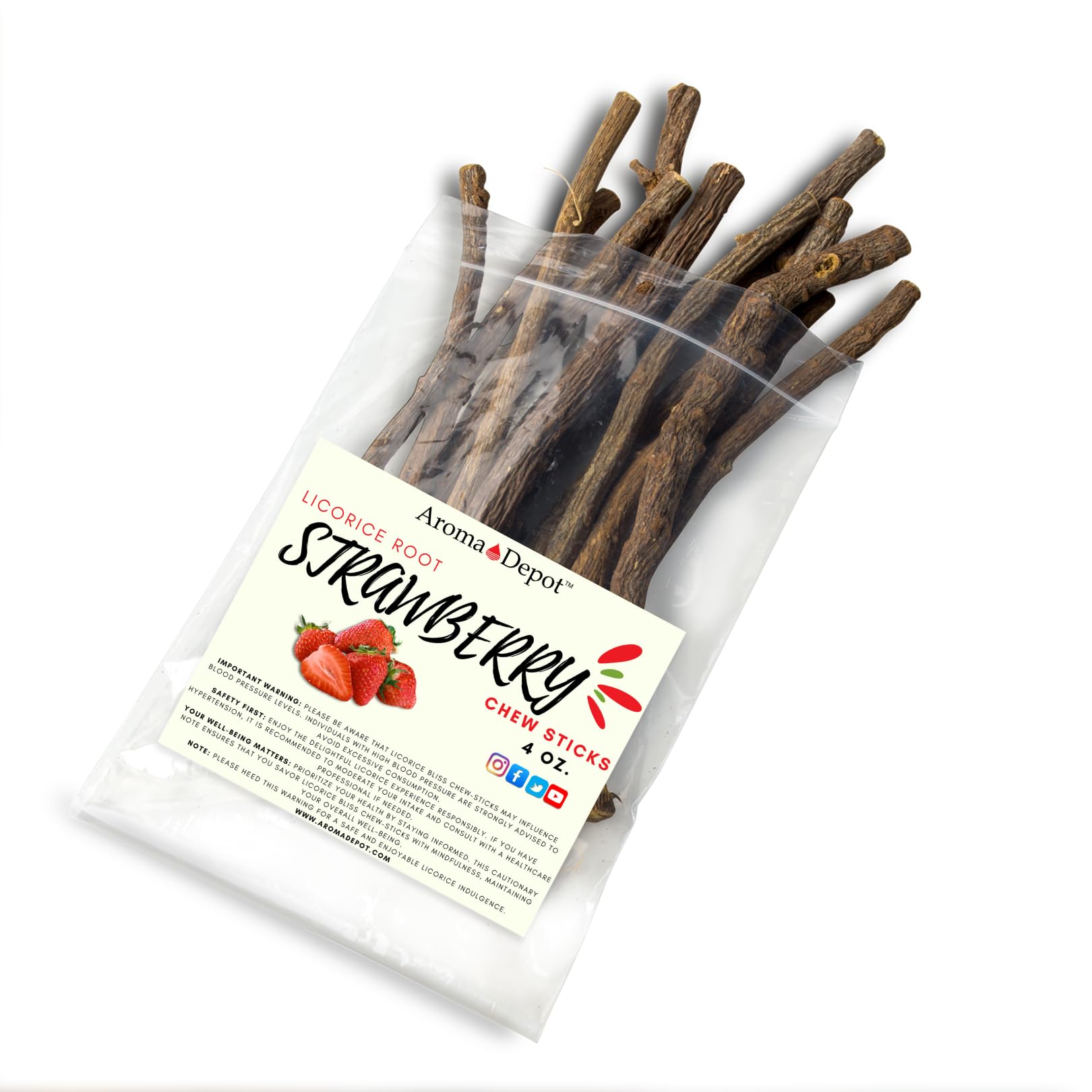 Banana licorice root chew sticks flavor, Aroma Depot, 2 oz, 6.5-7 inches