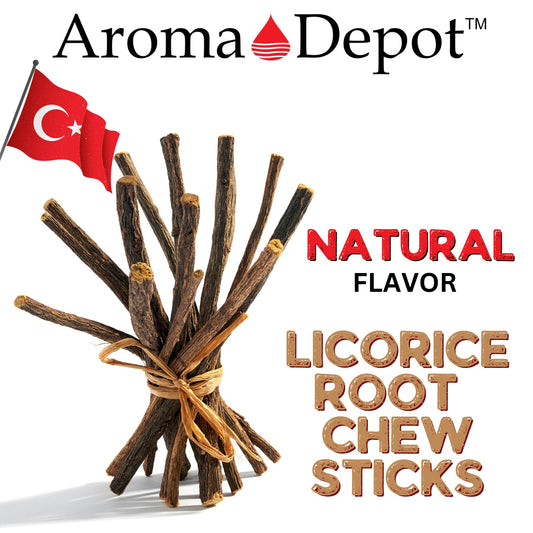 Close-up of licorice root chew stick texture