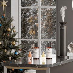 Aroma Manor by bedside illustrating calming bedroom fragrance effect
