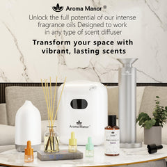 Aroma Manor bottle held in hand demonstrating 150ml size and value