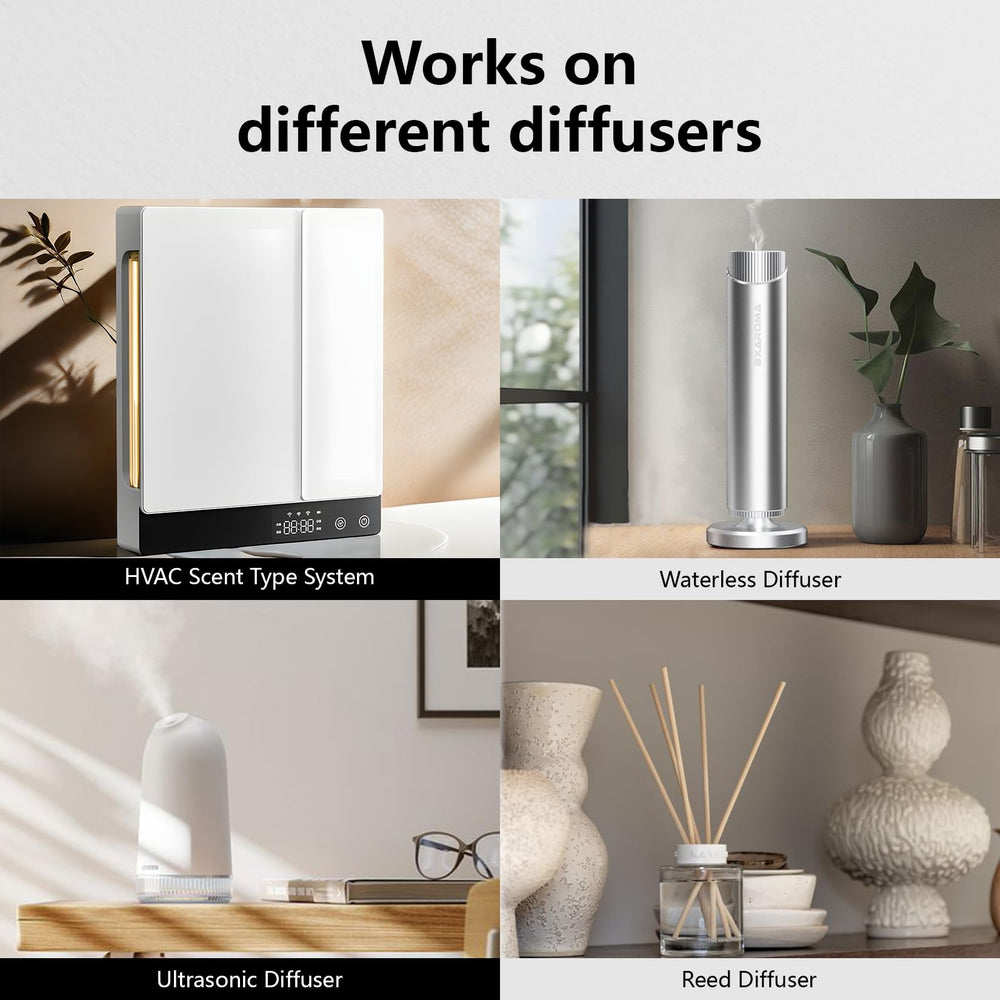 Aroma Manor Hotel Diffuser Oil bottle on a dresser signals spa-like home fragrance.