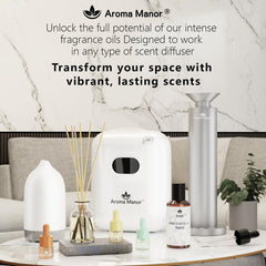 Aroma Manor Luxe Rouge room-ambiance shot suggests hotel-grade luxury at home.