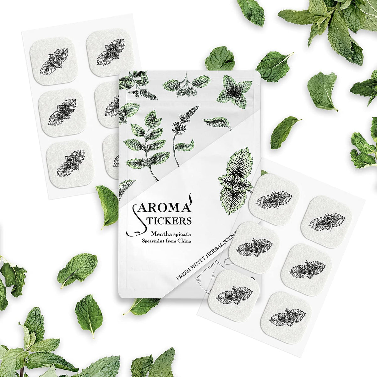 AROMA STICKERS Spearmint packaging – front view