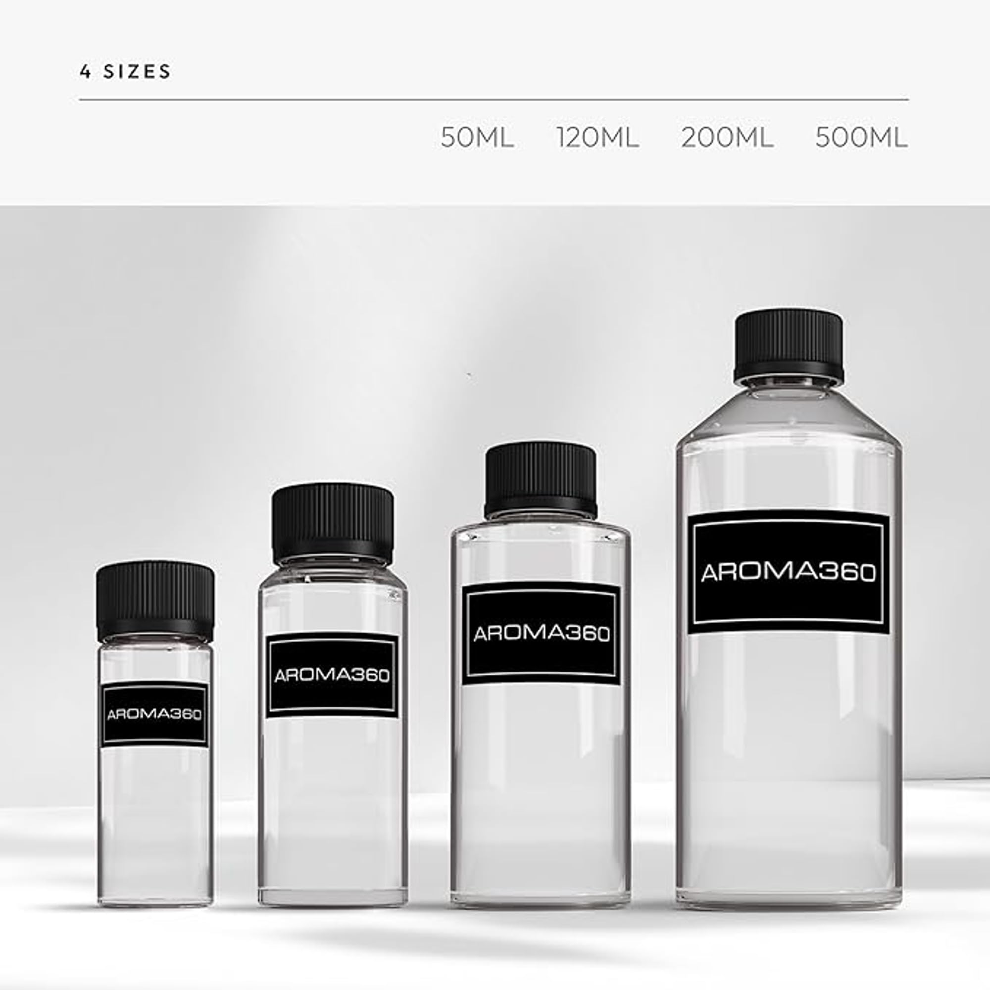 Aroma360 Black Diffuser Oil Bottle Pour for easy daily use