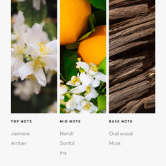 Aroma360 Blue Diffuser Oil Blend amber-santal-note close-up highlighting luxurious base.