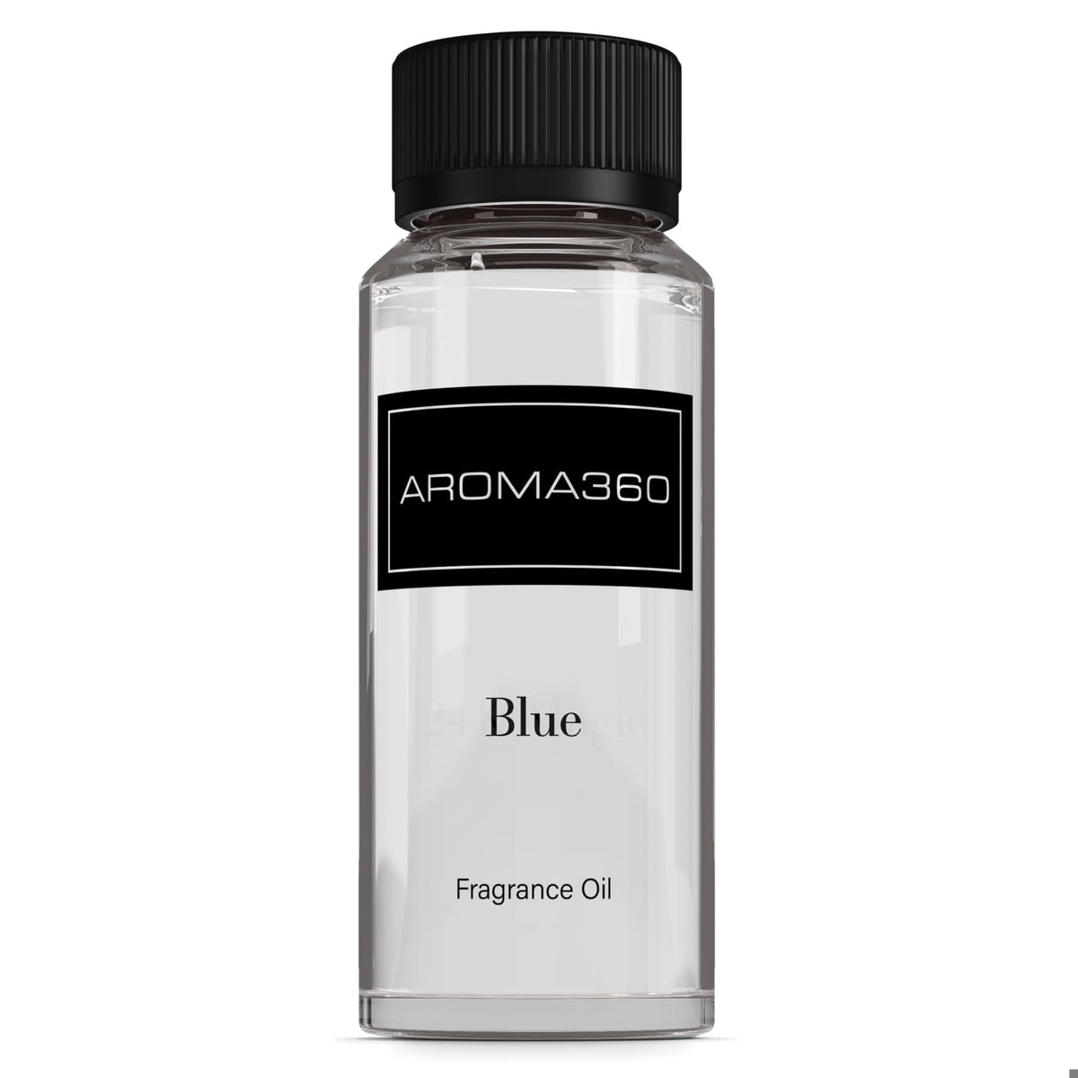 Aroma360 Blue Diffuser Oil Blend bottle closed for premium ambiance and lasting aroma.
