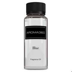 Aroma360 Blue Diffuser Oil Blend bottle closed for premium ambiance and lasting aroma.