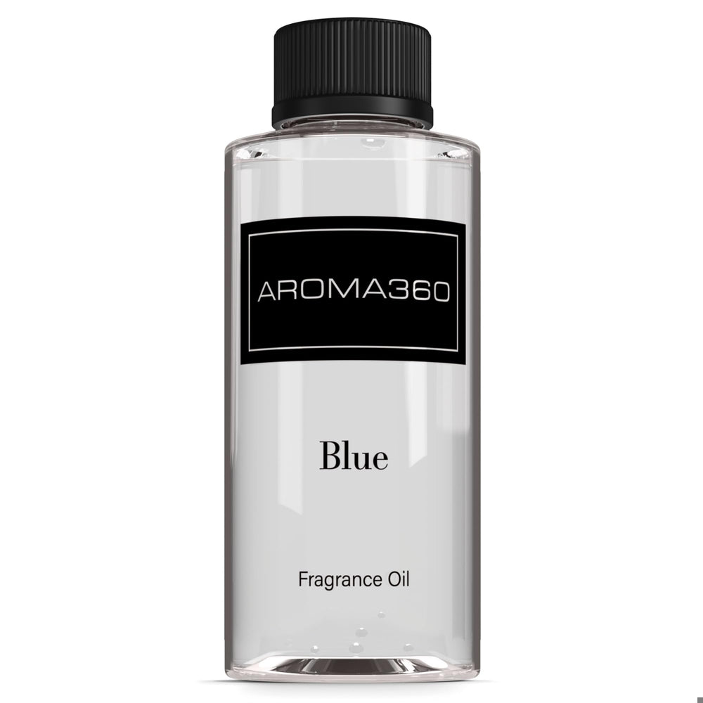 Aroma360 Blue Diffuser Oil Blend bottle pour for lasting ambiance
