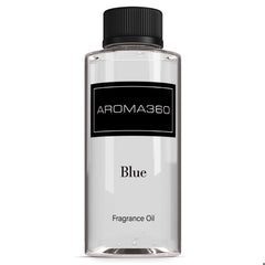 Aroma360 Blue Diffuser Oil Blend bottle pour for lasting ambiance