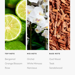 Luxurious glass diffuser oil bottle on neutral background