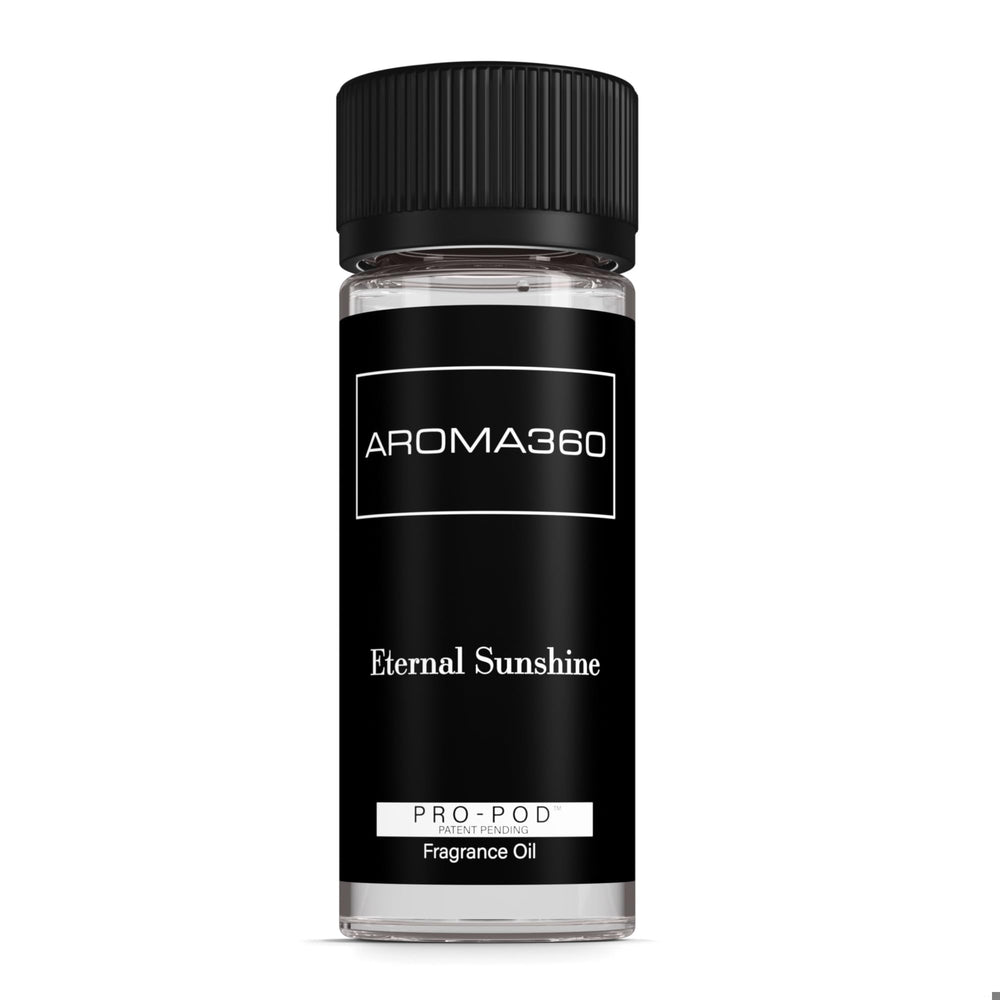 Aroma360 Eternal Sunshine Pro Pod fragrance oil bottle with Satsuma and Golden Bamboo notes