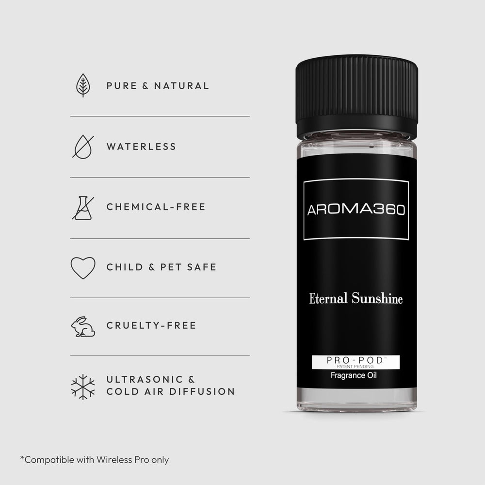 Hotel-inspired luxury packaging for Eternal Sunshine Pro Pod fragrance oil